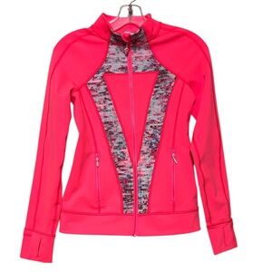 Ivivva Vibrant Pink Jacket with Patterned Accents girls size 14